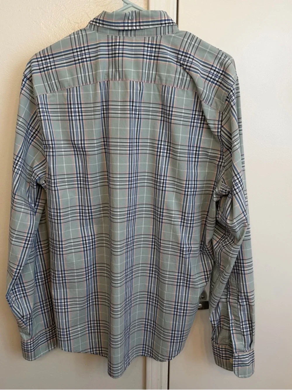 Abercrombie & Fitch Plaid Button Down Shirt Men’s XL Mint Green Blue Cotton - Picture 6 of 6